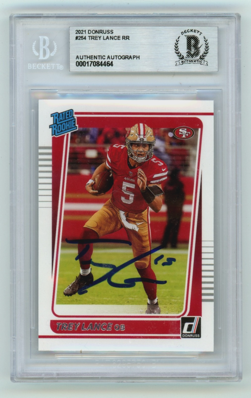 Trey Lance 2021 Panini Donruss #254 Signed Rated Rookie RC Beckett BGS BAS Auto