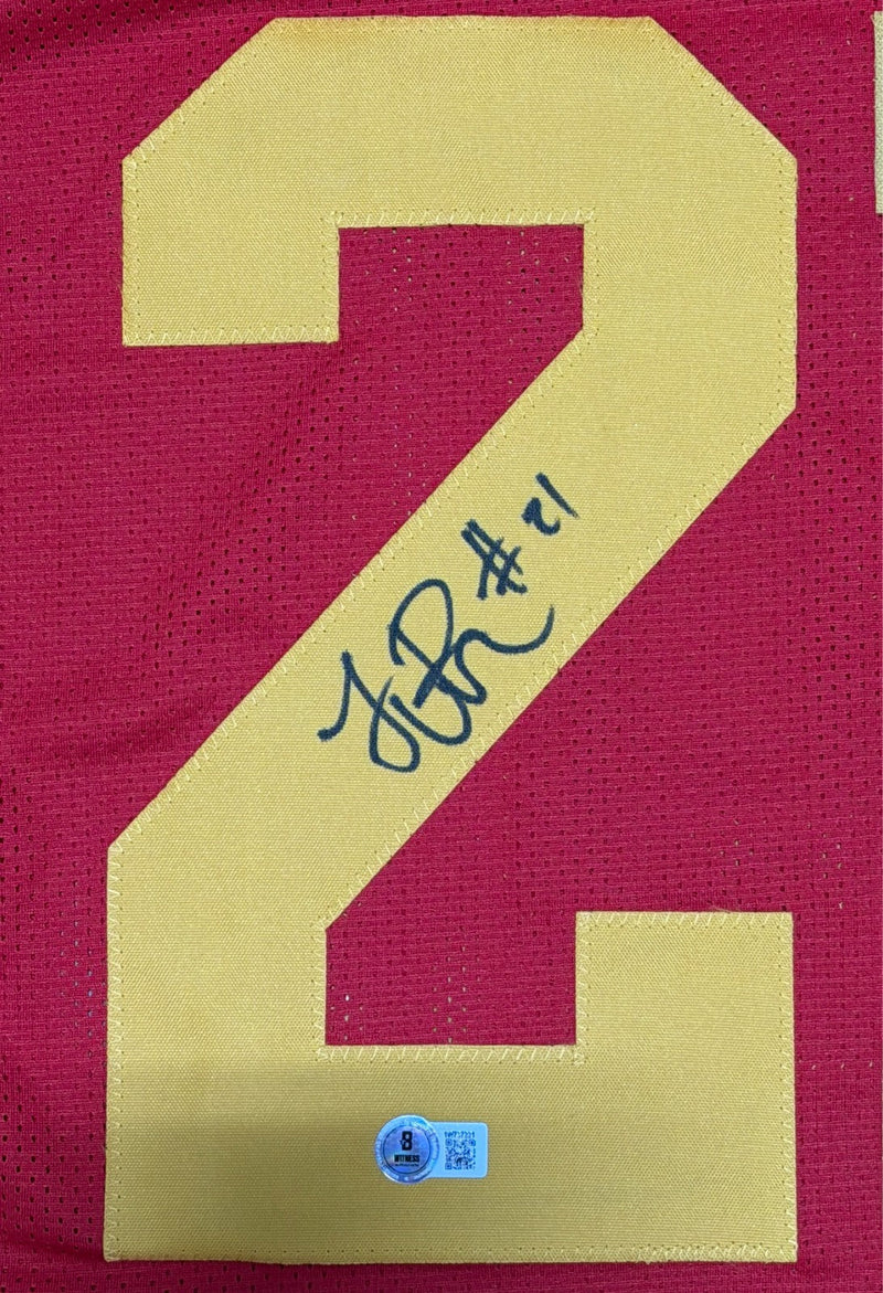 LenDale White Signed USC Trojans Custom Jersey Beckett Witness BAS COA