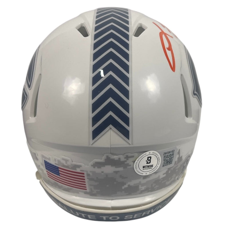 Lance Briggs Signed Bears Salute 24 Mini Helmet Beckett Witness BAS COA