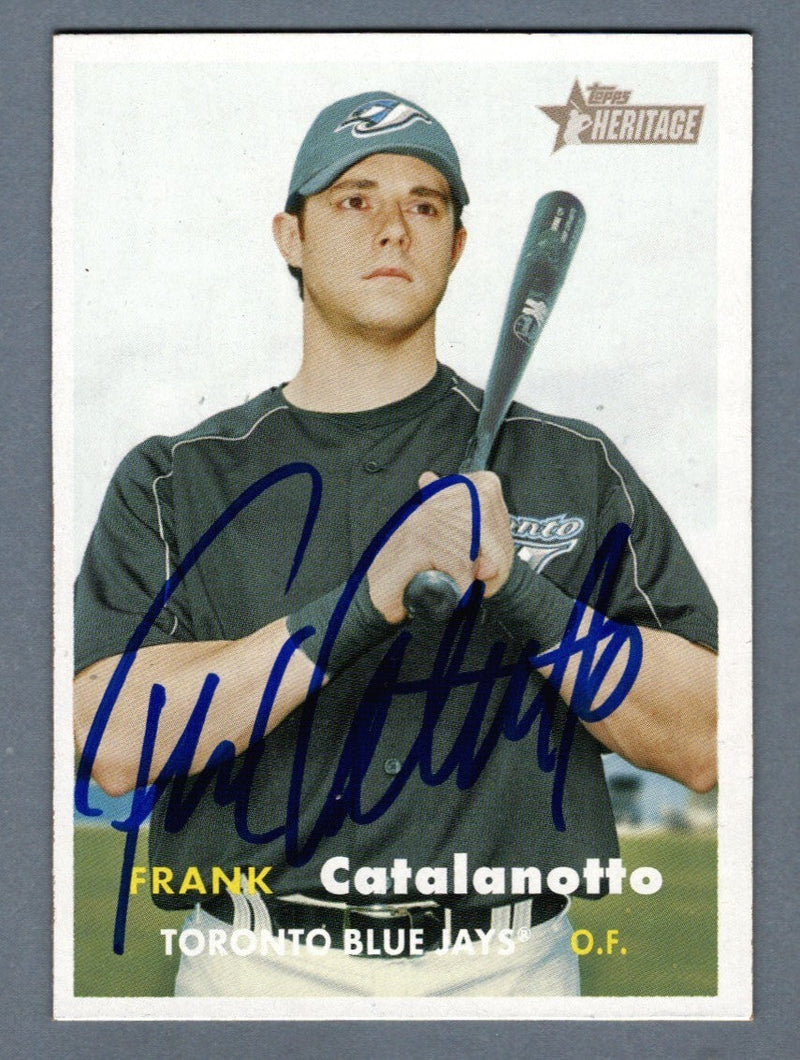 Frank Catalanotto Signed 2006 Topps Heritage #17 LSCM COA Toronto Blue Jays