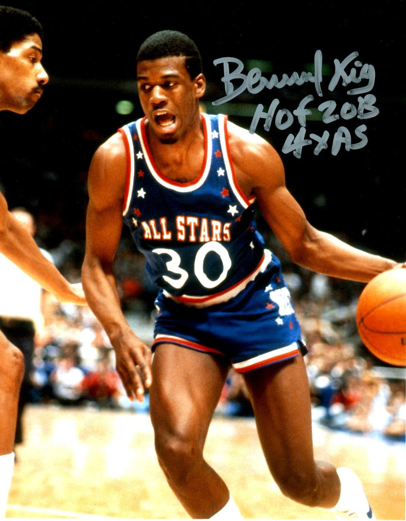 Bernard King Signed All-Star Game 8x10 Photo w/ HOF 13 + 4x AS LSCM COA #13