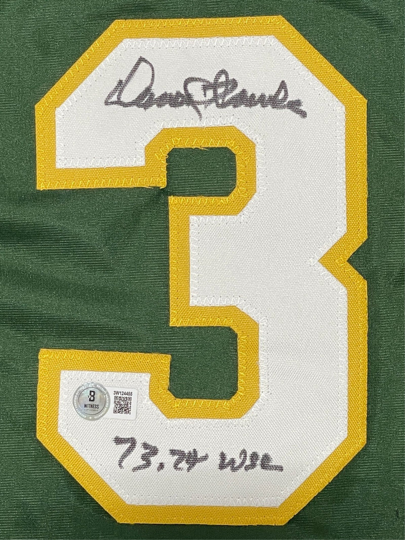 Darold Knowles Signed Athletics Custom Jersey w/ 73 74 WSC Beckett Wit BAS COA