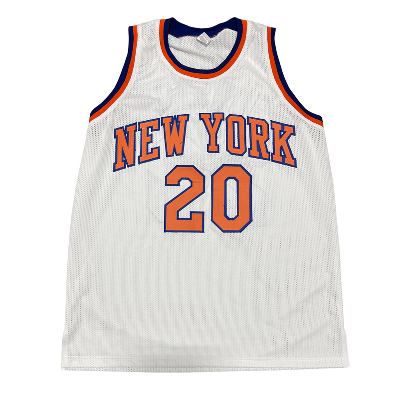 Allan Houston Signed New York Knicks Custom Jersey Beckett Witness BAS COA