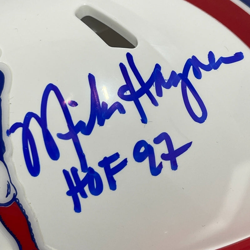 Mike Haynes Signed Patriots TB Mini Helmet w/ HOF 97 Beckett Witness BAS COA