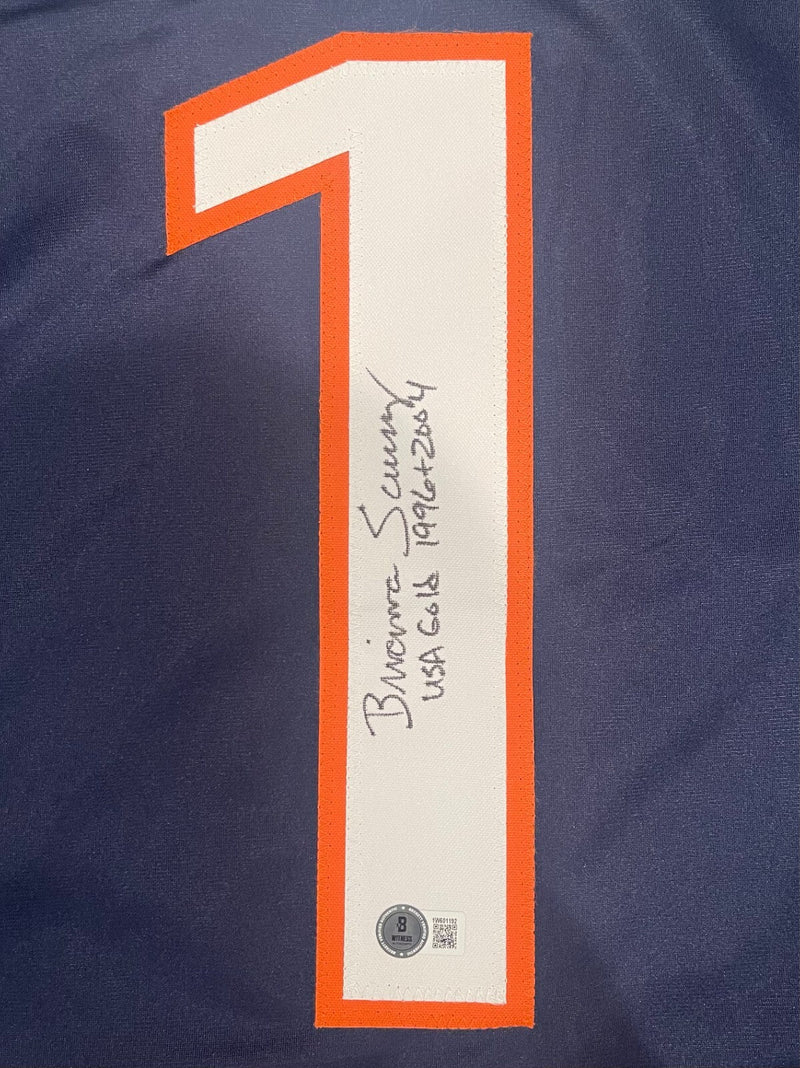 Brianna Scurry Signed United States Custom Jersey w/ ins Beckett Wit BAS COA