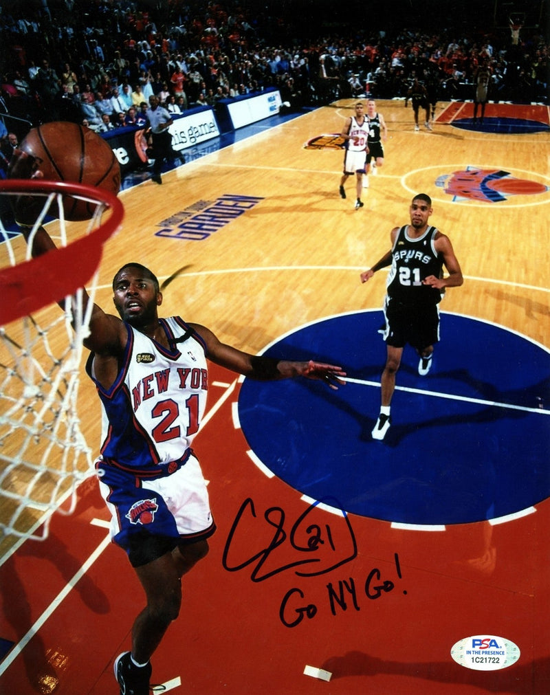 Charlie Ward Signed New York Knicks 8x10 Photo w/ Go NY Go! PSA COA #2