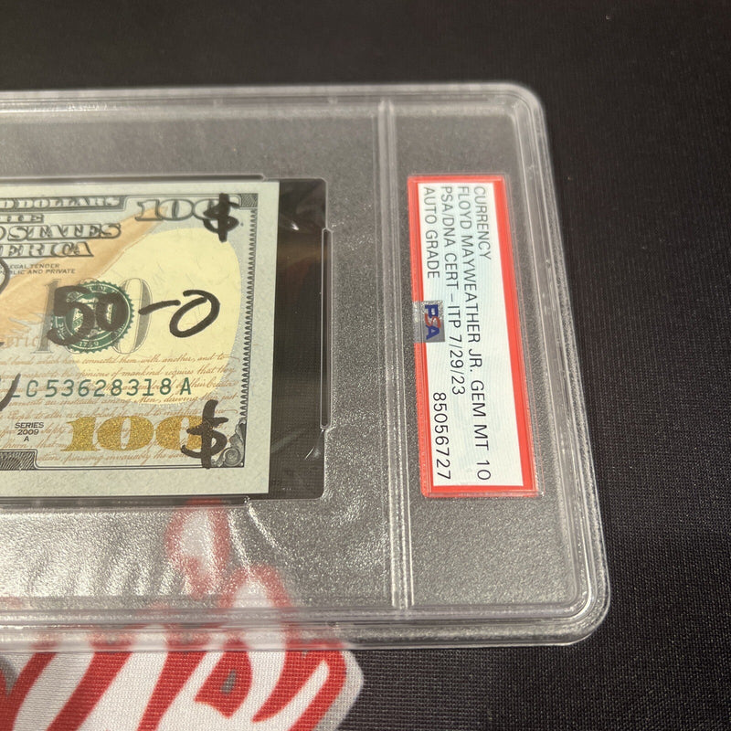 Floyd Mayweather Jr Signed $100 Bill US Currency x4 Inscriptions PSA 10 Auto B