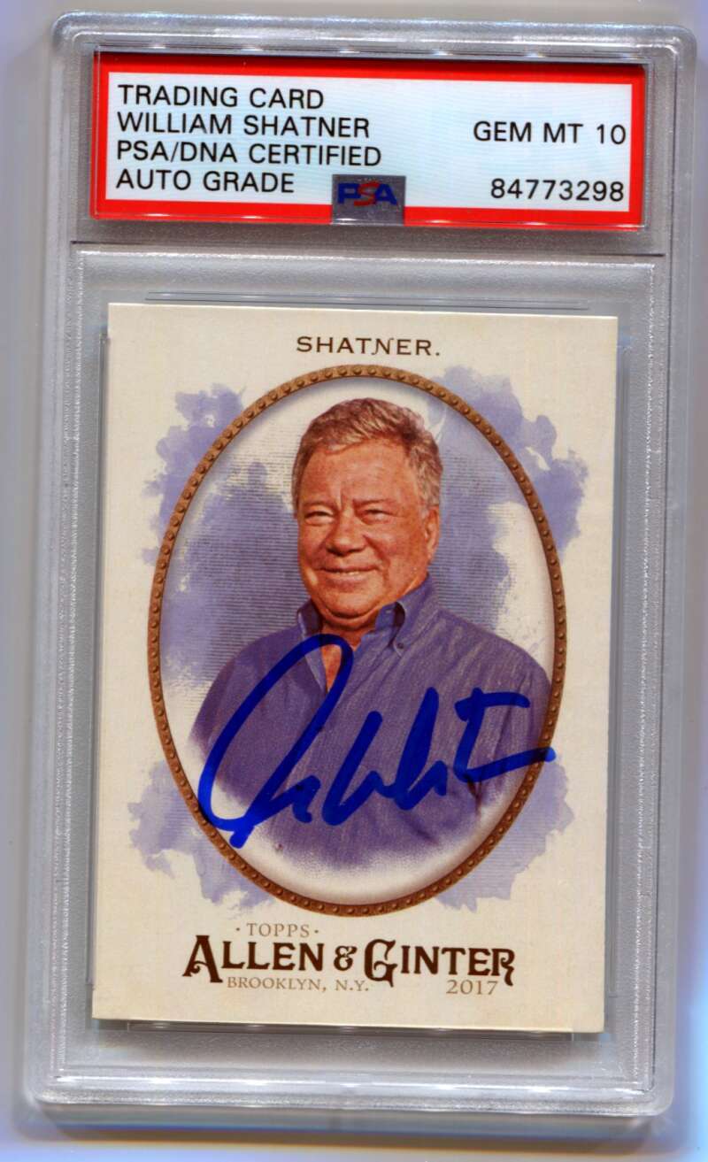 William Shatner 2017 Topps Allen & Ginter #246 Rare Signed PSA 10 Auto ITP