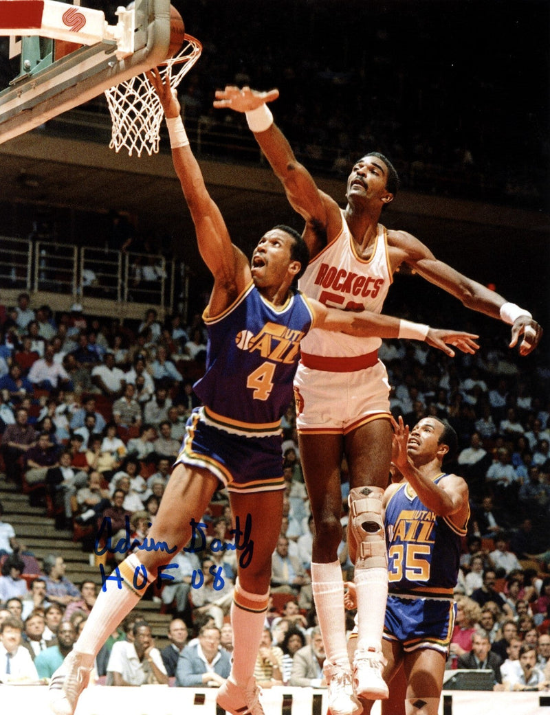 Adrian Dantley Signed Utah Jazz 8x10 Photo w/ HOF 08 LSCM COA #2