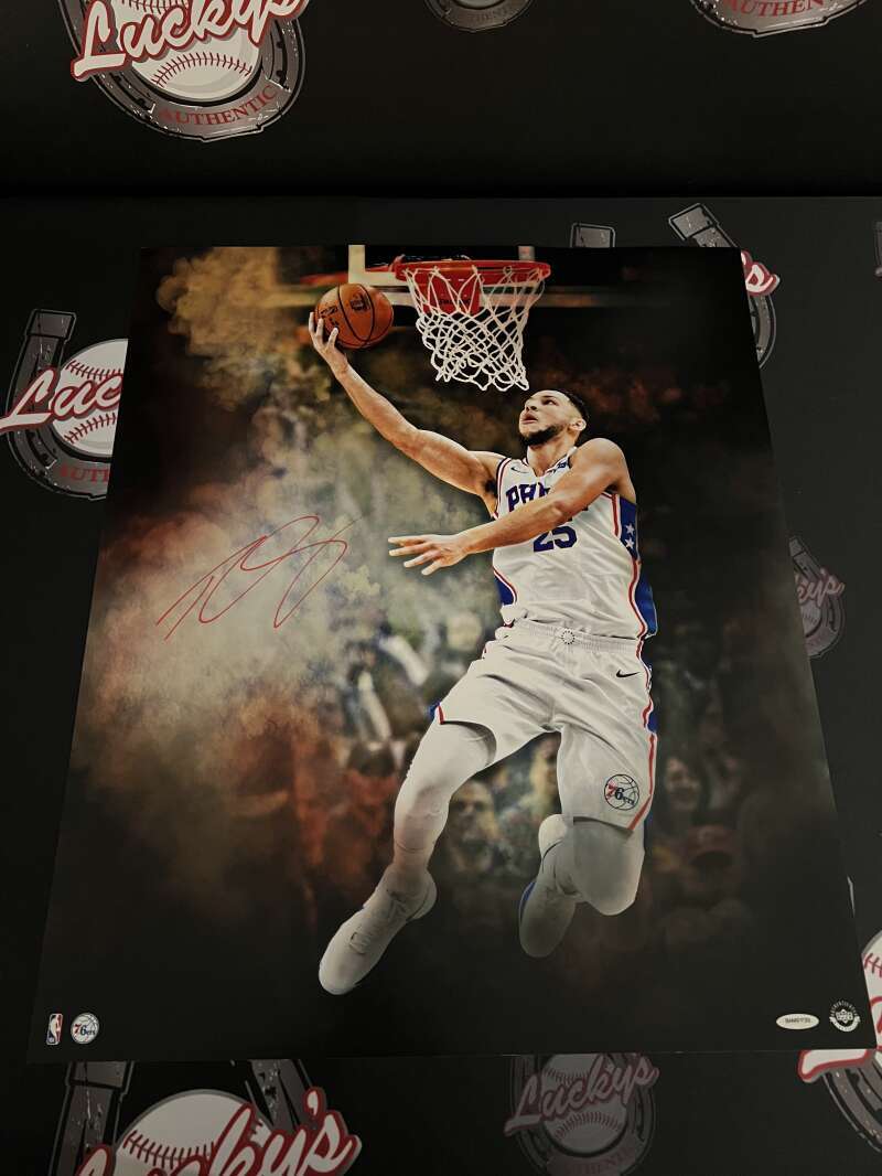 Ben Simmons Signed 20x24 Photo "Reverse" Upper Deck UDA COA 76ers Red Ink
