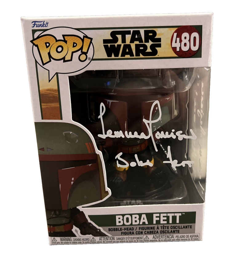 Temura Morrison Signed Auto Boba Fett #480 Star Wars Funko Pop Rare Insc JSA COA