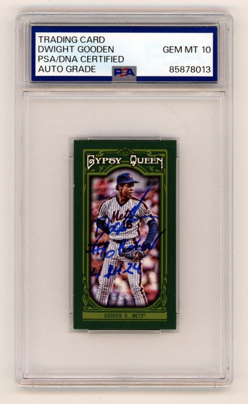 Dwight Doc Gooden 2013 Topps Gypsy Queen Green Mini Auto #16 Retired #/99 PSA 10