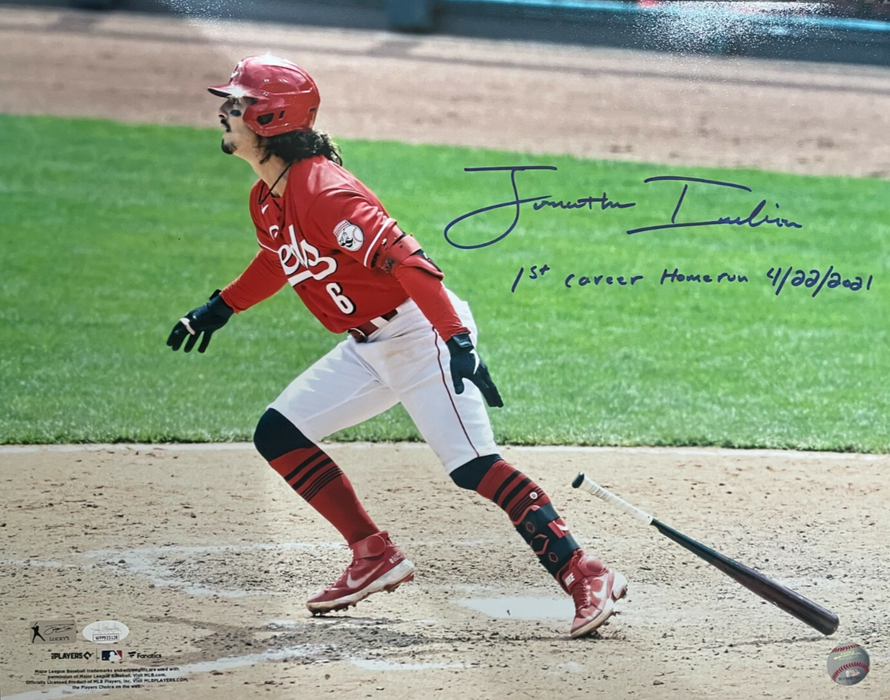 Jonathan India Signed Auto Cincinnati Reds 16x20 Photo JSA W COA HOLO 1st HR INS