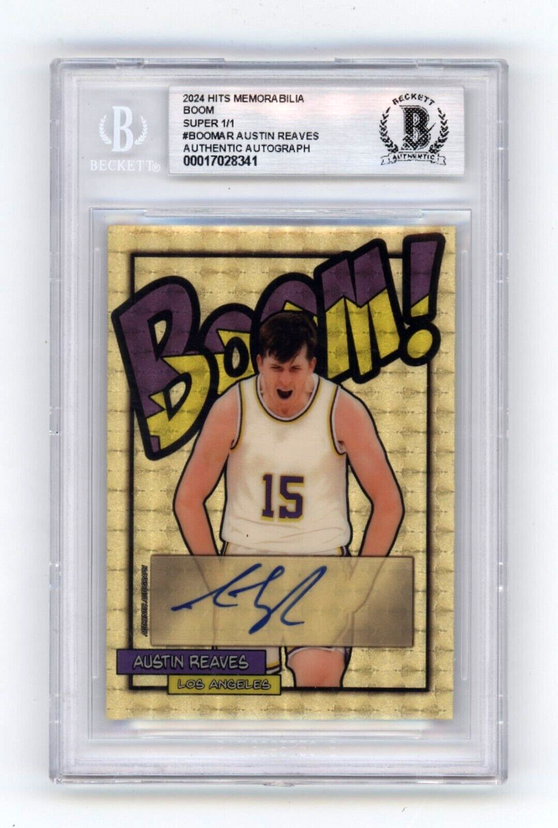 Austin Reaves 2024 Hits Memorabilia BOOM Super #1/1 Signed BGS BAS Auto Lakers