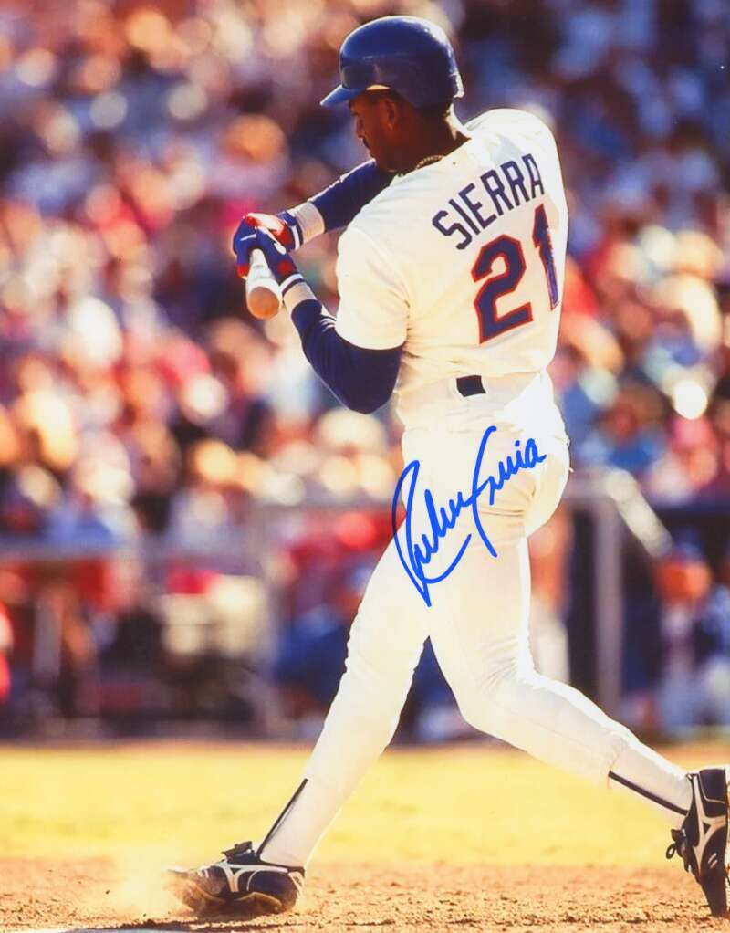 Ruben Sierra Signed Autographed Texas Rangers 8x10 Photo LSCM COA #2
