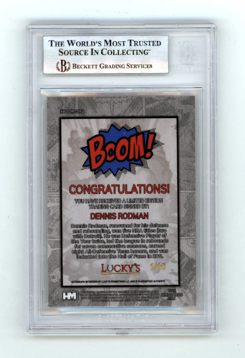 Dennis Rodman 2024 Hits Memorabilia BOOM Gold #/10 Signed BGS BAS Auto Pistons