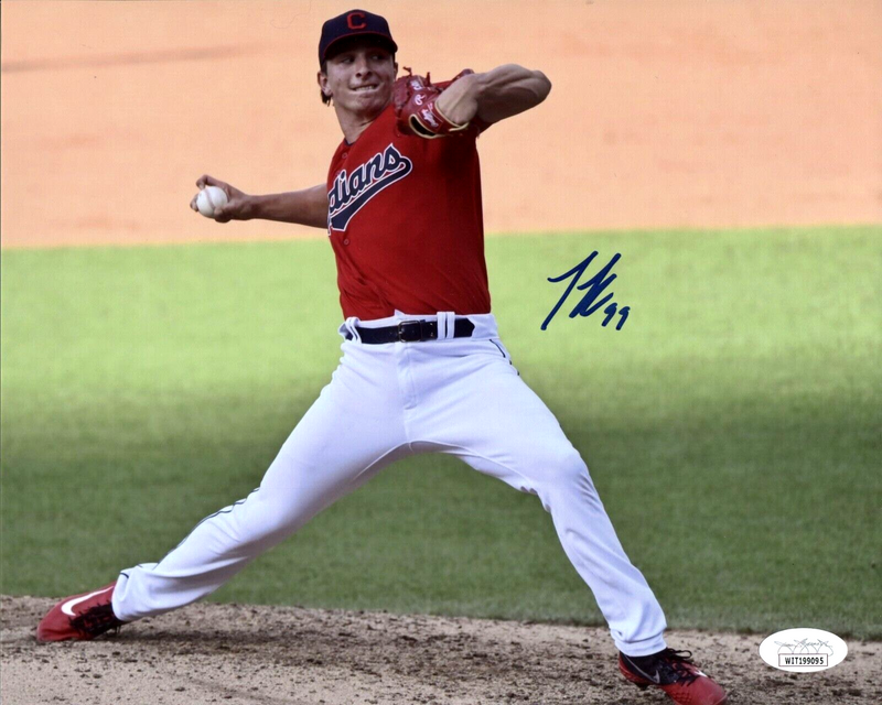 James Karinchak Signed Autographed Cleveland Indians 8x10 Photo JSA COA #2