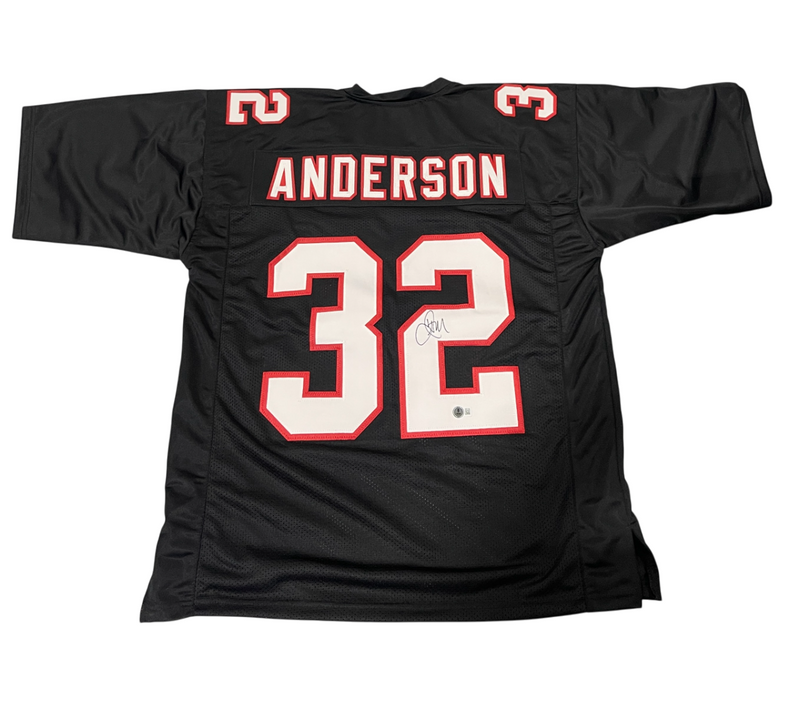 Jamal Anderson Signed Atlanta Falcons Custom Jersey Beckett Witness BAS COA