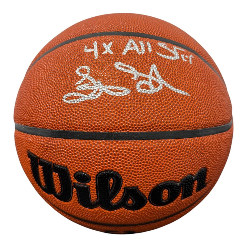 Latrell Sprewell Signed Wilson NBA Basketball w/ 4x All Star JSA Witness COA