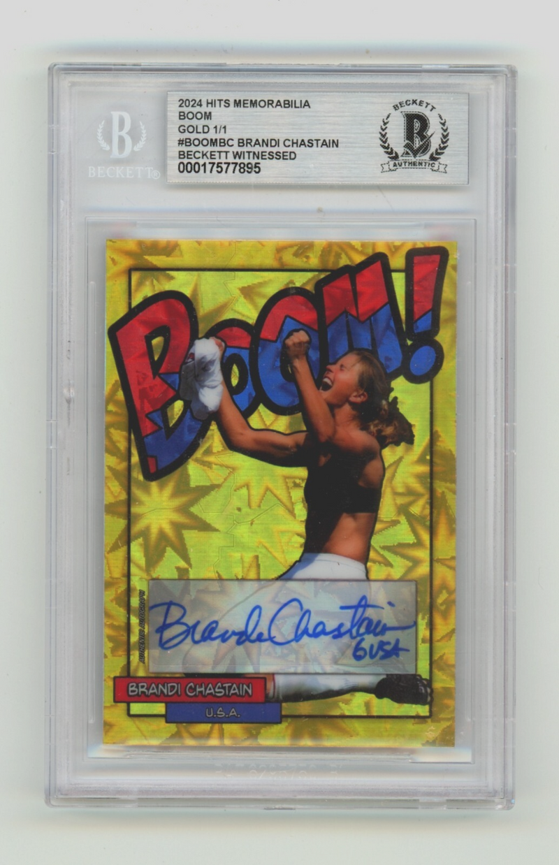 Brandi Chastain 2024 Hits Memorabilia BOOM Gold 1/1 Signed USA BGS BAS Auto