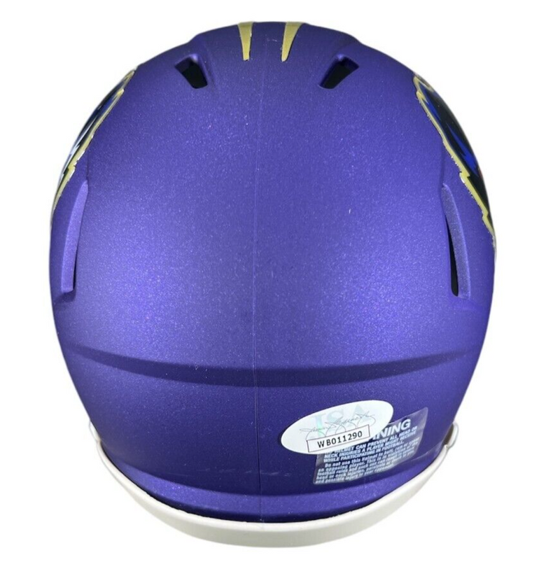 Zay Flowers Signed Baltimore Ravens 2024 Alt Mini Helmet JSA Witness COA