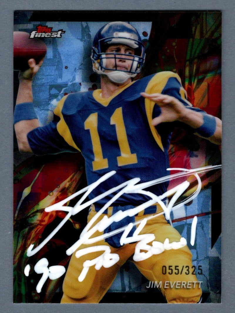 Jim Everett Signed 2024 Topps Finest #42 Sky Blue Refractor #/325 Ins LSCM COA