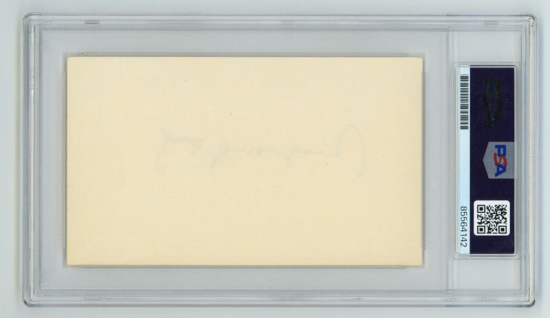 Hank Greenberg Signed Autographed 3x5 Index Card Cut PSA 10 Auto GEM Mt Tigers J