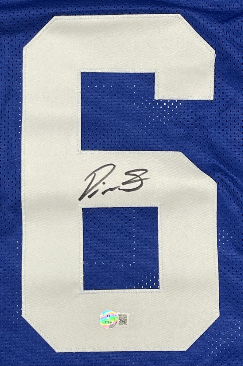 Devin Singletary Signed New York Giants Custom Jersey Beckett Witness BAS COA