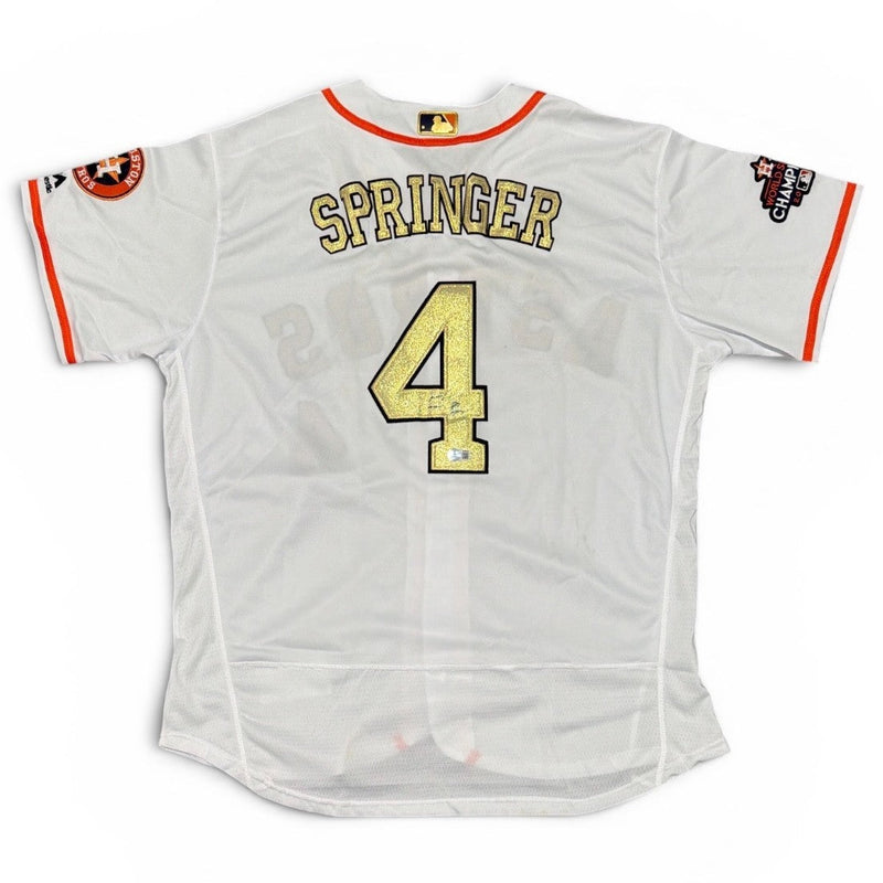 George Springer Signed 2017 World Series Astros Custom Replica Jersey BAS COA