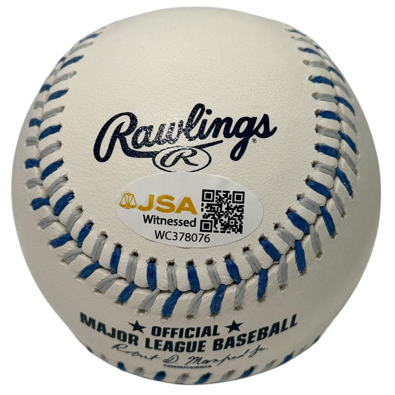 Bret Saberhagen Signed KC Royals Logo Baseball w/ 85 WS MVP + 2x AL CY JSA W COA