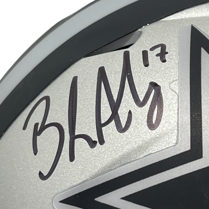 Brandon Aubrey Signed Dallas Cowboys Rave Mini Helmet Beckett Witness BAS COA