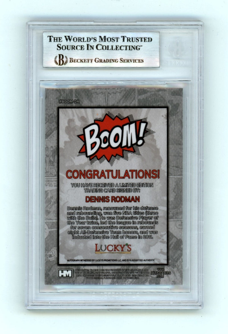 Dennis Rodman 2024 Hits Memorabilia BOOM Silver Signed BGS BAS Auto Bulls