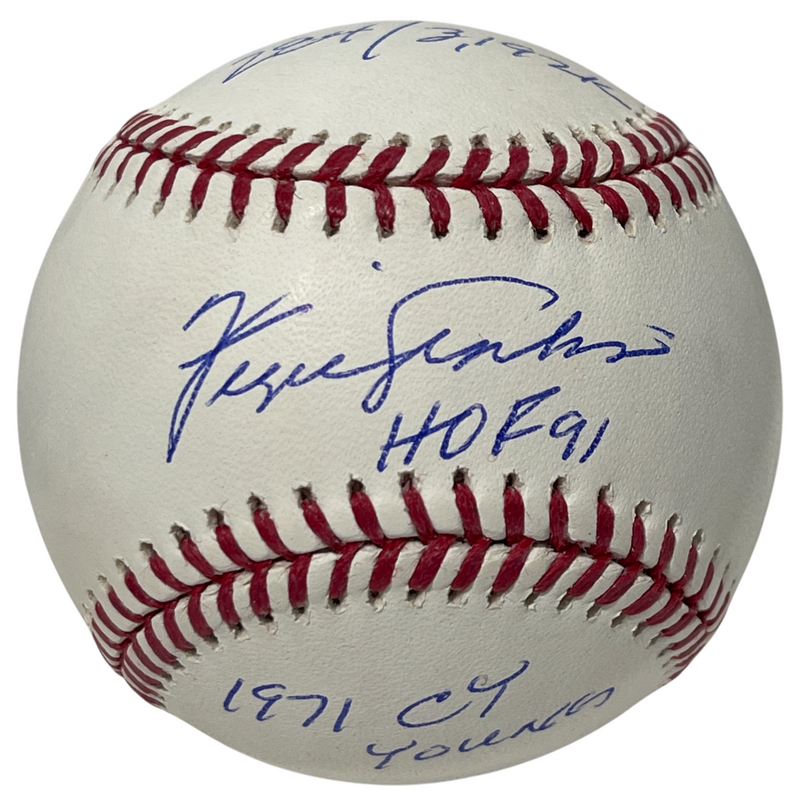 Fergie Jenkins Signed ROMLB Baseball w/ 4 Ins Beckett Witness BAS COA Cubs