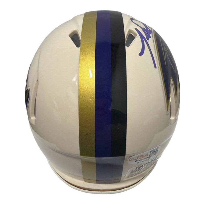 Terrell Suggs Signed Baltimore Ravens Retro Mini Helmet JSA Witness COA