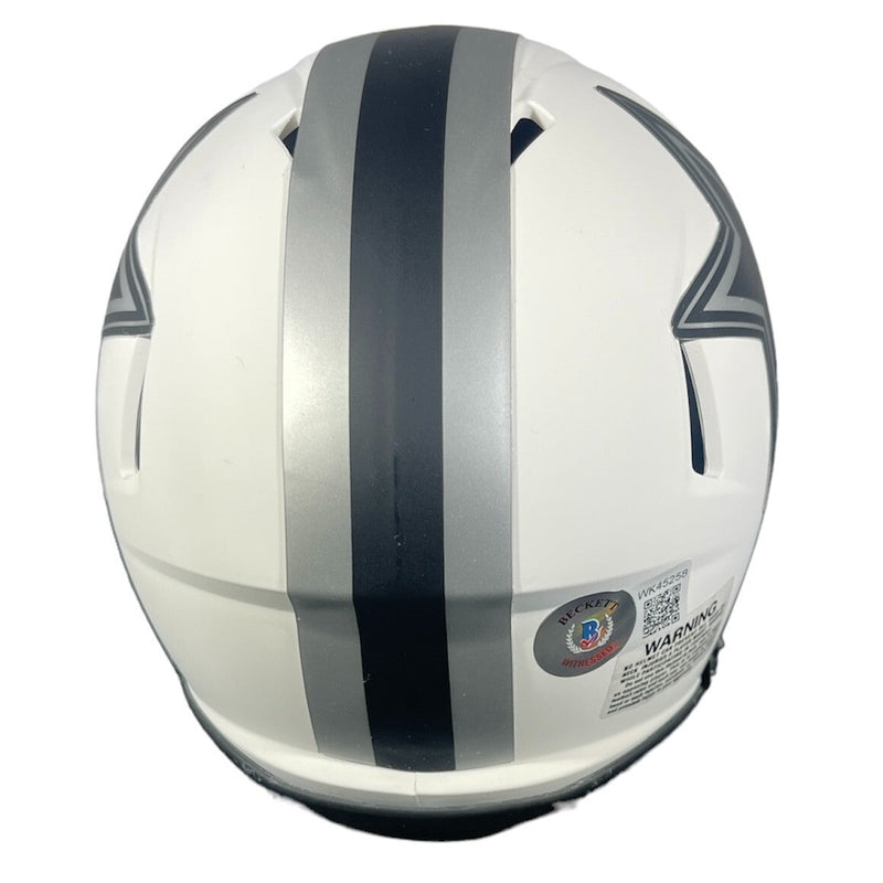 Ezekiel Elliott Signed Cowboys Lunar Mini Helmet Beckett Witness BAS COA