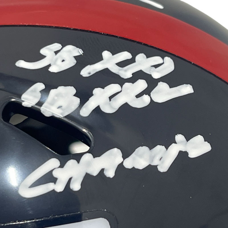 Sean Landeta Signed New York Giants TB Mini Helmet w/ 3 Insc Beckett Wit BAS COA