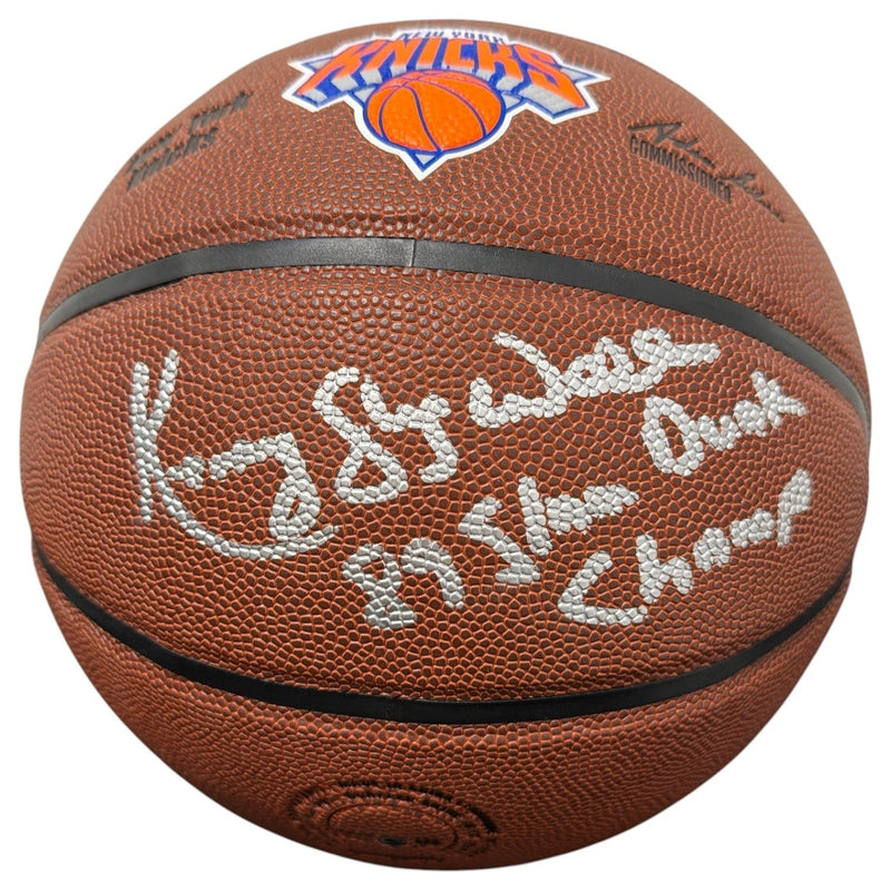 Kenny Sky Walker Signed Wilson Knicks Basketball w/ 89 Dunk Champ JSA W COA