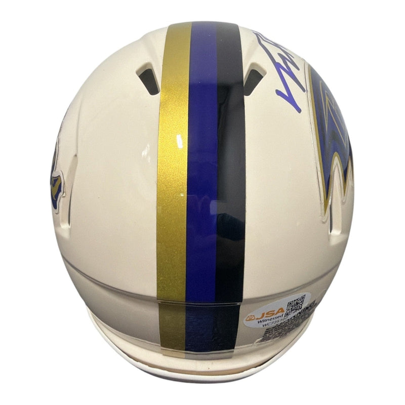 Trey Hendrickson Signed Baltimore Ravens Retro Mini Helmet JSA Witness COA