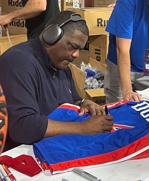 Joe Dumars Signed Detroit Pistons Custom Jersey Beckett Witness BAS COA