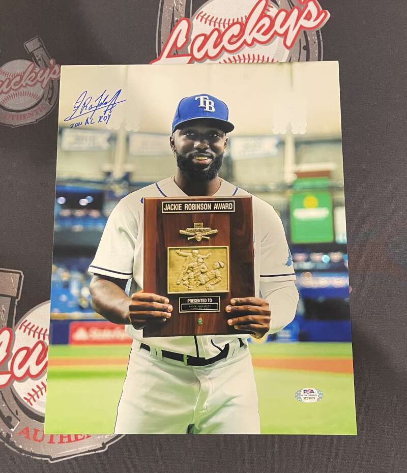 Randy Arozarena Signed Autographed Rays 11x14 Photo w/  2021 AL ROY PSA ITP COA