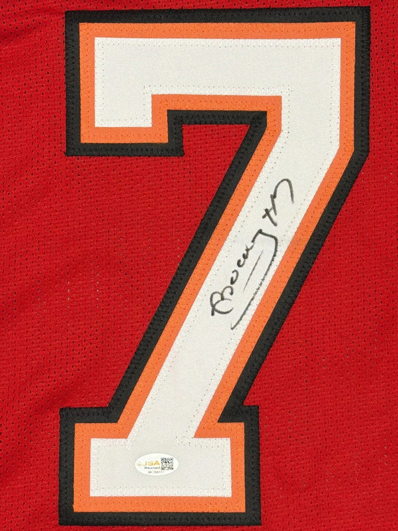 Bucky Irving Signed Tampa Bay Buccaneers Red Custom Jersey JSA Witness COA
