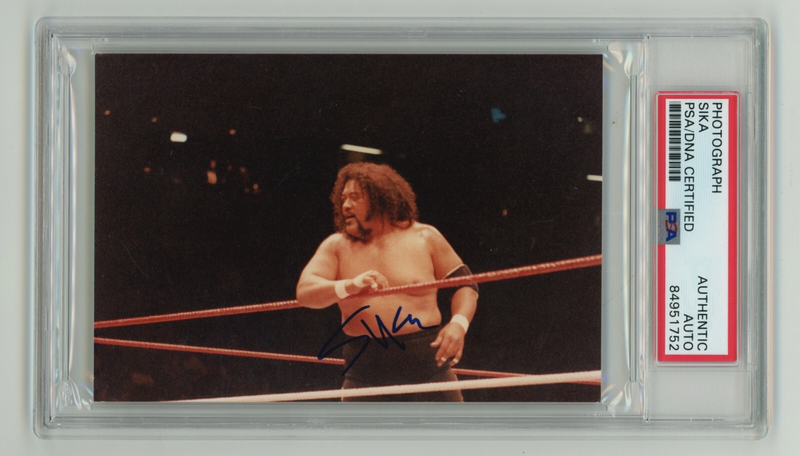 Sika Anoa'i Signed Original Vintage Photo PSA DNA Authentic Wild Samoans HOF B