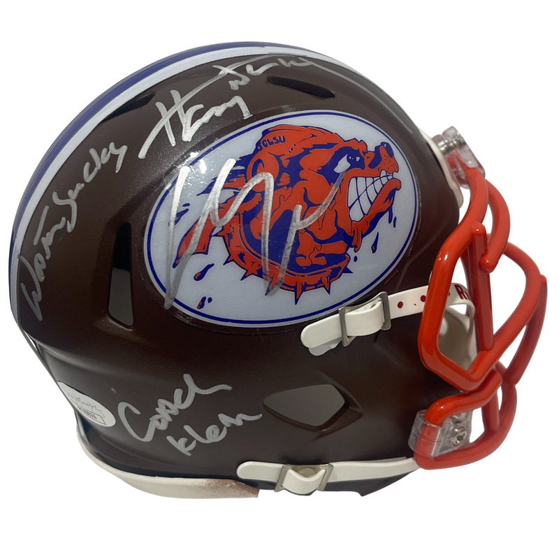 Adam Sandler & Henry Winkler Dual Signed Waterboy Mini Helmet w/ 2 Insc JSA COA