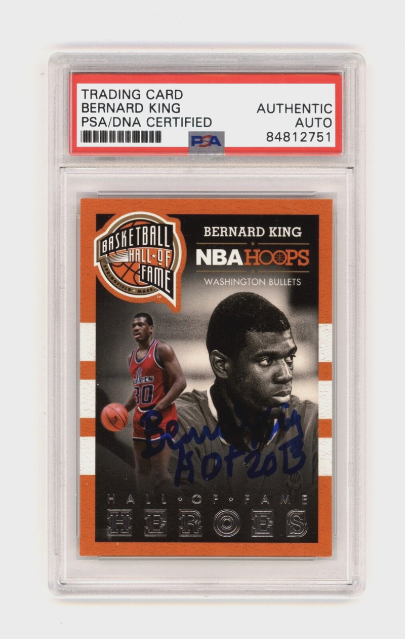 Bernard King 2013-14 NBA Hoops Hall of Fame Heroes Signed w/ Ins PSA Authentic