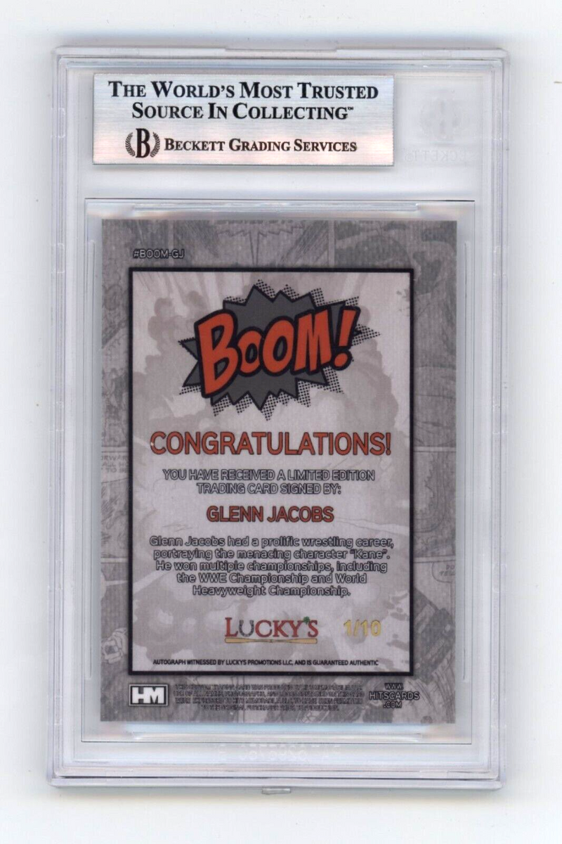 Glenn Jacobs KANE 2024 Hits Memorabilia BOOM Silver #/10 Signed BGS BAS Auto