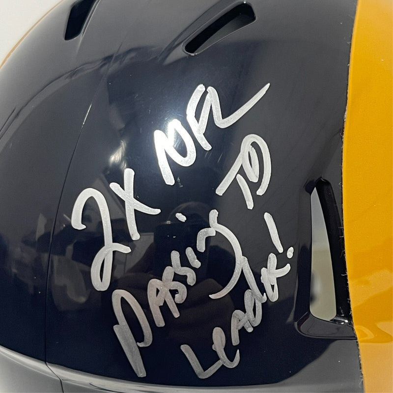 Jim Everett Signed Rams TB Mini Helmet 2 NFL Passing TD Leader Beckett W BAS COA