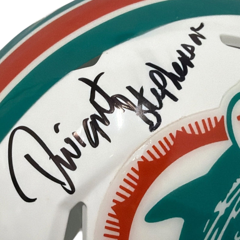 Dwight Stephenson Signed Dolphins TB Mini Helmet w/ HOF 98 JSA Witness COA