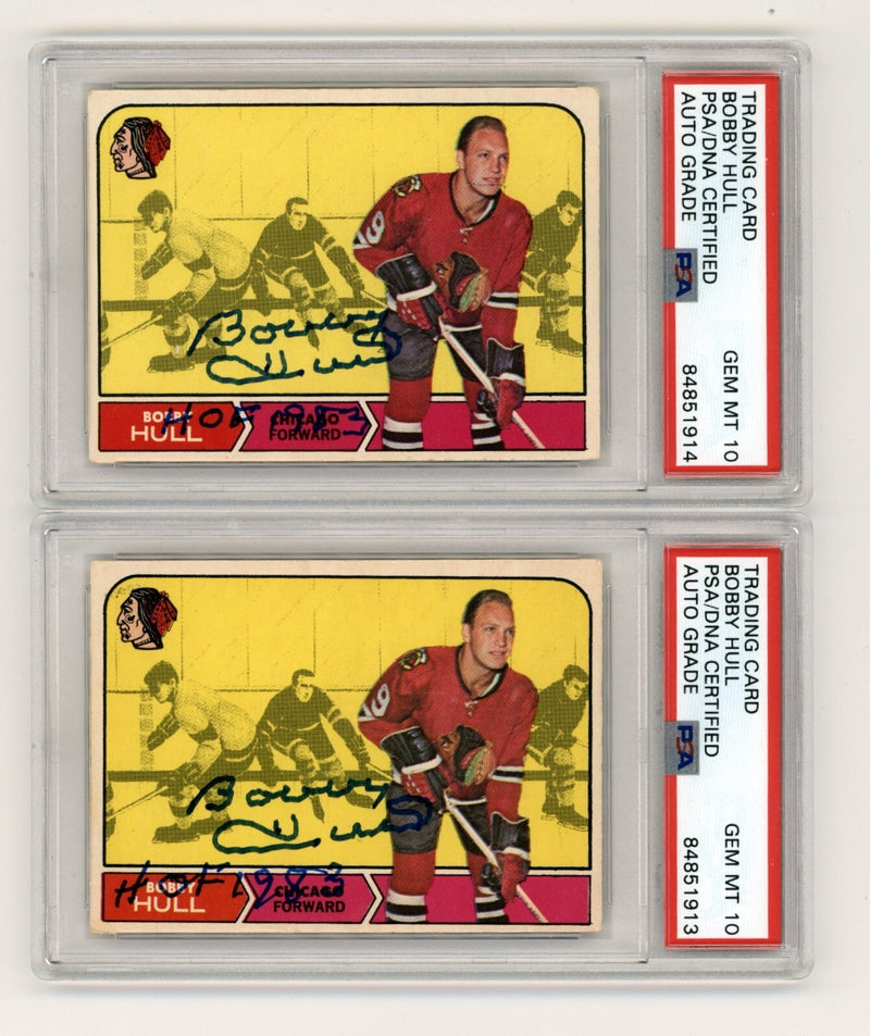 Bobby Hull 1968-69 O-Pee-Chee OPC #16 Signed HOF 1983 Inscribed PSA 10 Auto