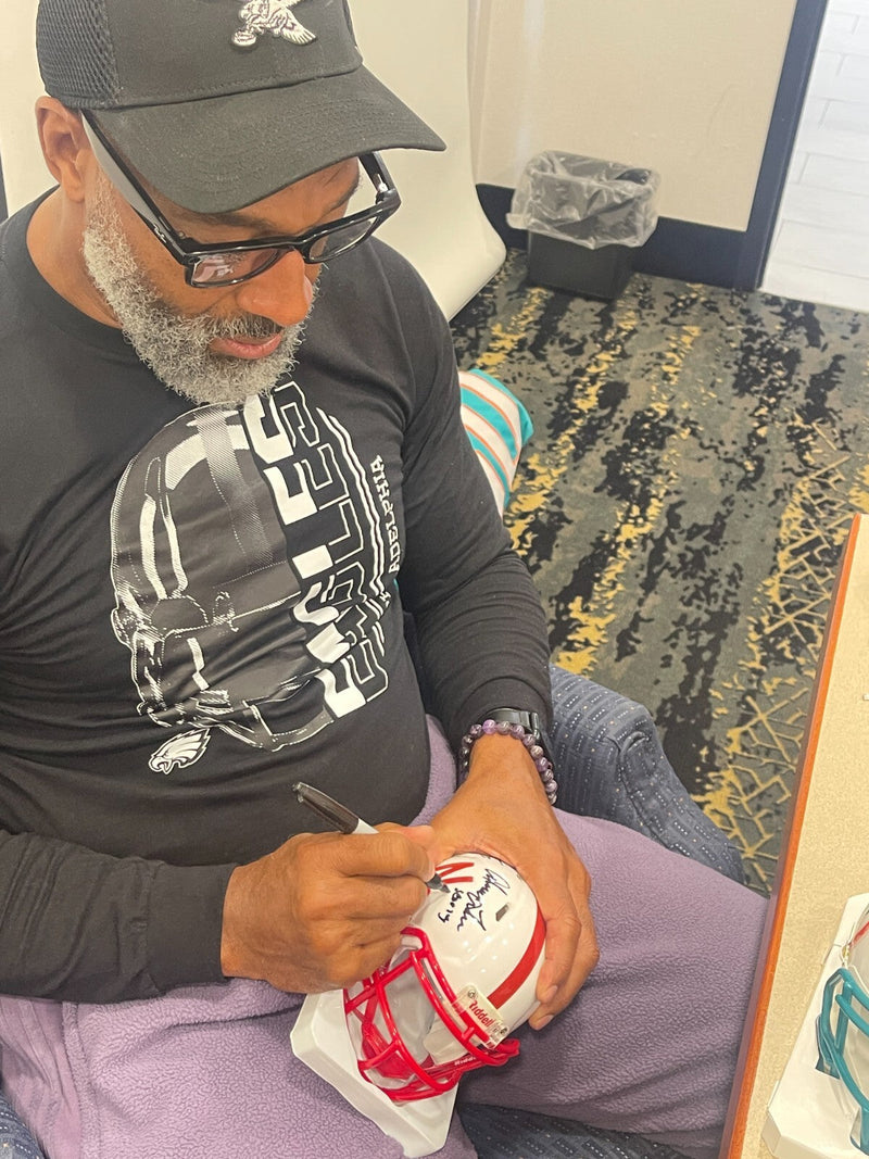Mike Rozier & Irving Fryar Signed Nebraska Mini Helmet w/ Insc Beckett W BAS COA