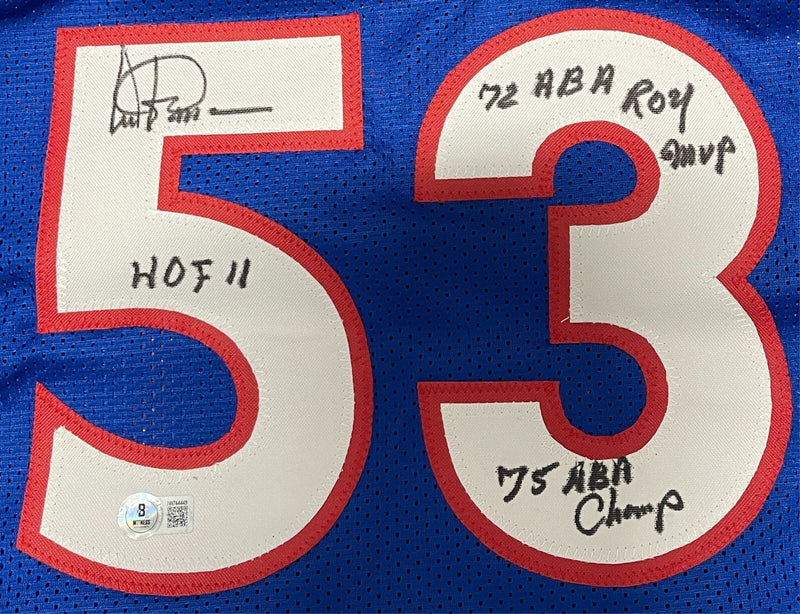 Artis Gilmore Signed Kentucky Custom Jersey w/ 3 Ins Beckett Witness BAS COA
